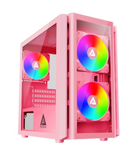 Apevia Phenom-PK Phenom-PK Phenom Micro ATX ゲーミング 3X 120mm ARGBファン付き 366RGBライトモード 2X 強化ガラスパネル フロントパネル通気口 磁気ダストフィルター USB3.0x2 HD