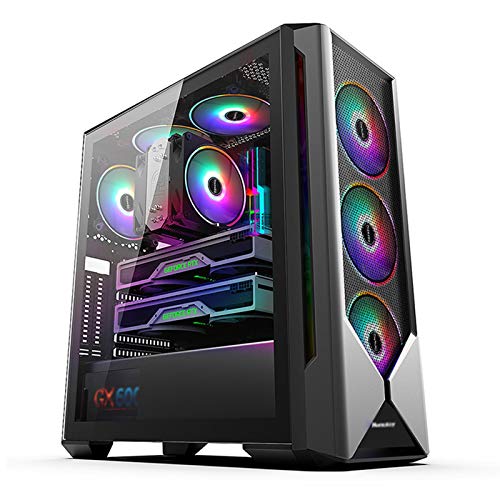 LyxosVee PCゲーム 、ホワイトミッドタワーE-ATX/ATX/M-ATX/MINI-ITXゲームコンソール、I / OパネルUSB3.0 / USB2.0 /オーディオポート、3つの満月ファン