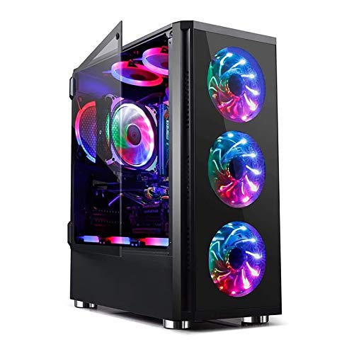 LyxosVee ミッドタワーATX、マイクロATX、ITX PCゲーム 、フルサイドウォーター冷却 、I / OパネルUSB3.0 / USB2.0 /オーディオポート、強化ガラスパネル