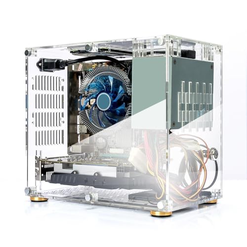 XUMIUZIY Mini ITX DIY コンピューター ゲーム 360度冷却 Mini ITX Gaming アクリルパネル 簡単取り付け ホームエンターテイメント ビジネス オフィス Mini ITX PC XUMIUZIYgrbsyf6icw