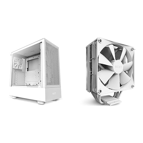 NZXT 【セット買い】NZXT H5 Flow ミドルタワー PCケース White CC-H51FW-01 CS8550 & CPUクーラー 空冷 T120 RGB White RC-TR120-W1 FN1804