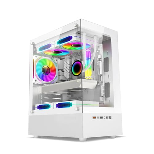 EMNXSDKT 互換性がありますパワートレイン Illusionary Realm ゲーミング 、M-ATX ITX サイド透明シービュー シャーシと互換性があり、240mm 水冷をサポート(1)