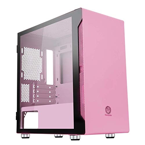 ZXFF ゲーミング 、ミッドタワーM-ATX/ITX PCゲーム 、焼戻しガラスサイドパネル×USB3.0 / USB 2.0,6ファンポジション、サポート水冷 (Color : Pink)
