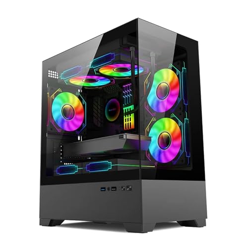 RXJSTBX 互換性がありますパワートレインに対応 - Illusionary Realm 3 ブラック 、シービュー透明サイド、M-ATX/ITX マザーボード デスクトップ シャーシをサポート
