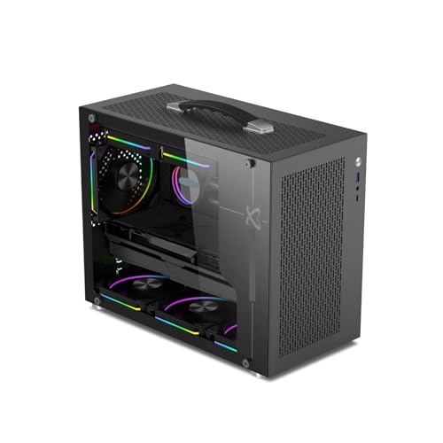 RXJSTBX 互換性がありますパワートレインに対応 - X-Gamerx X100 Pro 、透明サイド、240 水冷 TYPE-C ポータブル M-ATX/ITX ハンドヘルド シャーシ(X100 PRO Black)