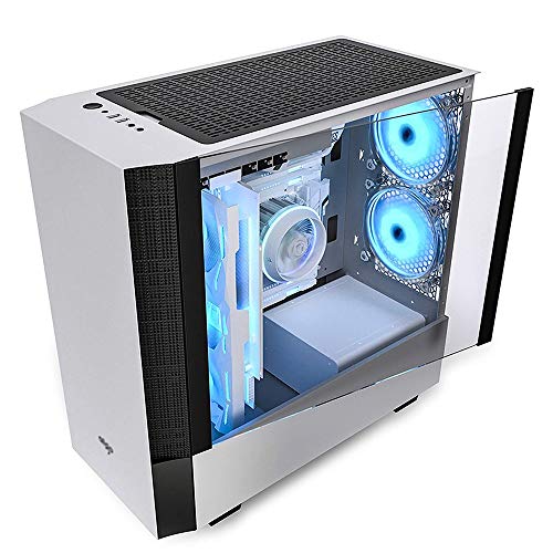 Wsikafxn コンピュータ 、ミッドタワーATX/M-ATX/ITX-PCゲーミング 、USB3.0 / USB 2.0×強化ガラスサイドパネル、サポート水冷 (Color : White)