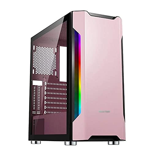 ZXFF 中央タワーゲーミング 、E-ATX/ATX/M-ATX/ITX PCゲーム 、完全に透明なサイドパネル、6つのファンポジション、サポート水冷 (Color : Pink)