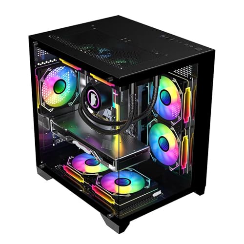 EMNXSDKT 互換性がありますAOC CG391 MATX ゲーミング と互換性があり、Seaview デスクトップ シャーシは 3 つの事前取り付けファンで 240mm 水冷をサポート(Black 3Pcs Fans)