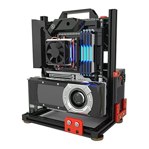 EDIY PCテストベンチ オープンエア ITX UMATX MATX マザーボードシャーシ アルミニウムブラケット DIY 裸フレーム ATXサポート 120 240 360 液体冷却