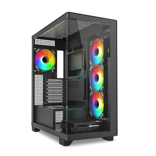 Sharkoon ELITE SHARK CA500 BK ATX（BTF）/ Micro ATX（BTF）/ Mini-ITX規格マザーボード対応 120mm ARGBファン4基/5ポートRGBコントローラー標準搭載 日本