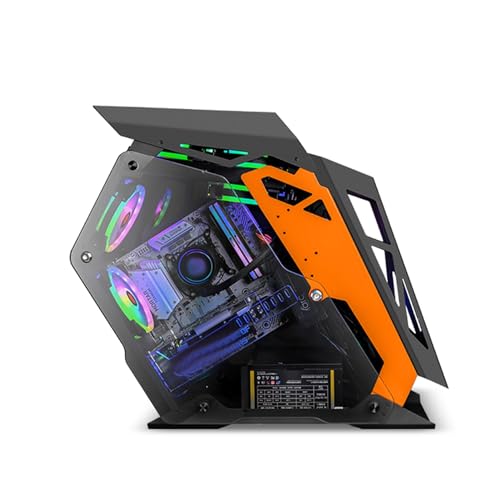 ARrase ゲーム 、スチール構造 、ミッドタワーM-ATX ITX 、5x120mmファン 、強化ガラスサイドパネル、家庭用ゲームやオフィスでの使用に最適 (Color : Black)