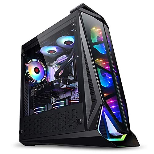 ZXFF ゲーム 、ミッドタワーATX/M-ATX PCゲームコンピュータ 、USB3.0 / USB 2.0×焼戻しガラスパネル、175mmラジエーター、360mmグラフィックスカード、8つのファン設置位置