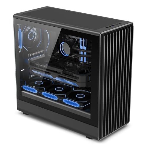 EMNXSDKT 互換性がありますパワートレイン Zhenjie G3 、ガラスサイド透明シャーシ、USB3.0 ポートと互換性あり、ATX M-ATX ITX および 360mm 水冷をサポート(BLACK)