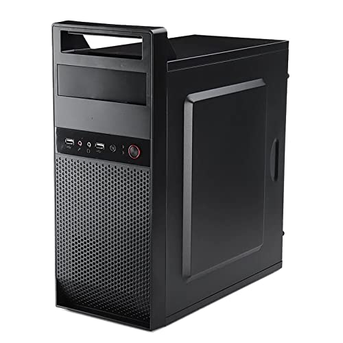 ZhaoGangLi ミドルタワー ポータブルデスクトップシャーシMATX ITX USB2.0ゲーム強化コンピュータ ATX電源 ミニタワー型 (色 : Black, Size : 40.8x36x17.8cm)