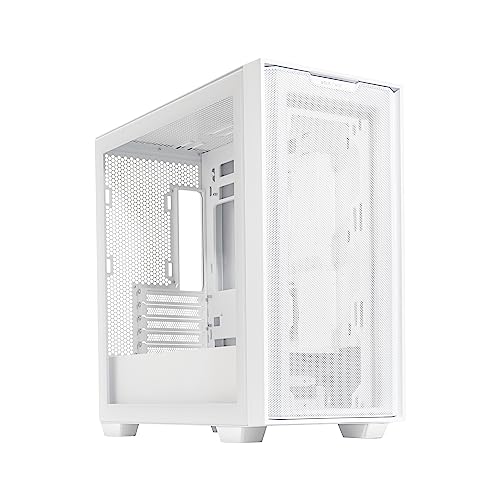 ASUS A21 ホワイト Micro ATX は、BTF隠しコネクタテクノロジー、最大380mmのグラフィックスカード、360mmクーラー、ATX PSUをサポート。多孔質のフロントパネルメッシュとケーブル管理コンパートメント付き 90DC00H3-B08000