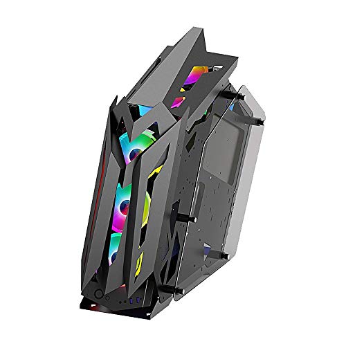 Wsikafxn コンピュータ 、ミッドタワーATX、マイクロATX、MINI-ITX-PCゲーム 、USB3.0 / USB 2.0×焼戻しガラスサイドパネル、サポート水冷 (Color : Black)