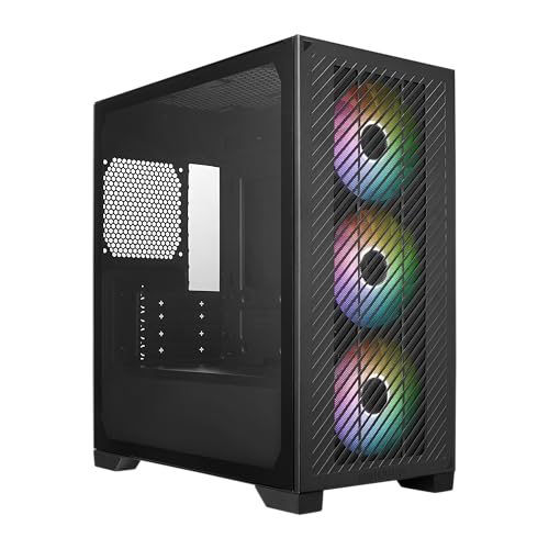 Cooler Master Elite 301 Micro-ATX 高風量 ミニマリスト 365mm GPU Max、RTX 5080|RX 7090 XT、280mm AIO Max、Type C、強化ガラス トリプル120mm aRGB PWMファン、インテークグ E301-KGNN-S00