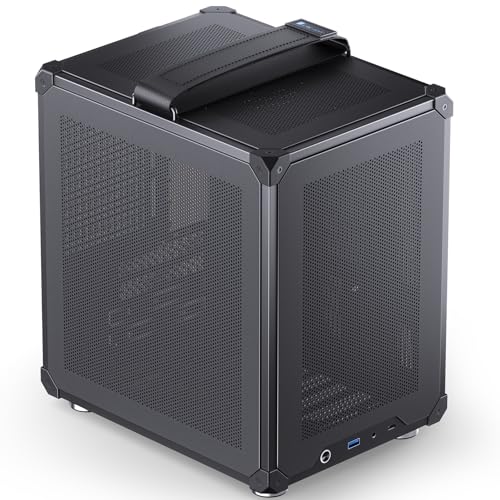 JONSBO C6-ITX ブラックミニITXハンドルメッシュ 、シンプルなコンパクトデスクトップシャーシ、SP MB mini-ITX/Mini-DTX、ATX Power Bite (最大140mm)、170mmタワークーラー、工具不要のオープンSF C6-ITX BLACK
