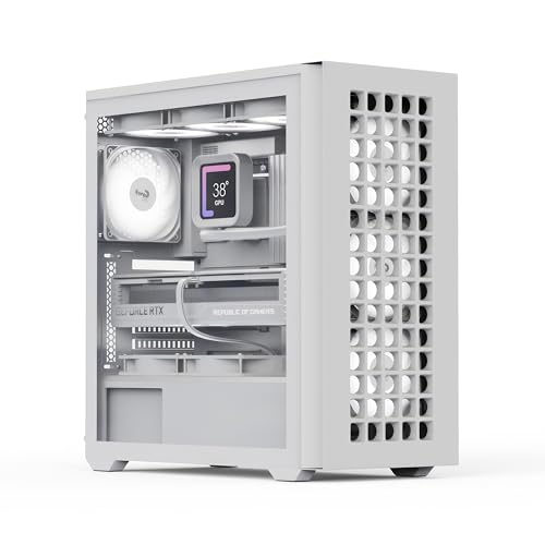 Aero Cool AeroCool D502A ミッドタワー 、メッシュフロントパネル、360mmラジエーターサポート、11個のファンスロット、400mm GPU、ATX/m-ATX/mini-ITX、磁気ダストフィルター、SPCCスチール構造、トレンディな D502A-G-WT-v1