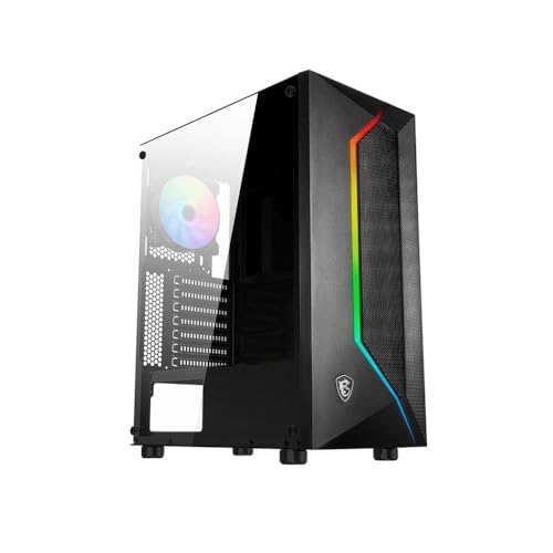 MSI MAG VAMPIRIC 100R ミッドタワー ゲーミング (ブラック, 強化ガラスパネル 磁気ダストフィルター ATX, m-ATX, Mini-ITX) 306-7G07R25-809