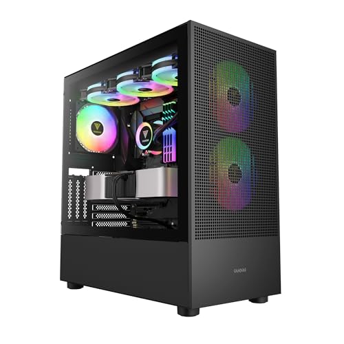GAMDIAS (ガムディアス) TALOS M3 MESH ATX ミッドタワー 、3 ARGB PWMファン、エアフローメッシュフロントパネル、工具不要の強化ガラス製サイドパネル、磁気ダストフィルター、ブラック