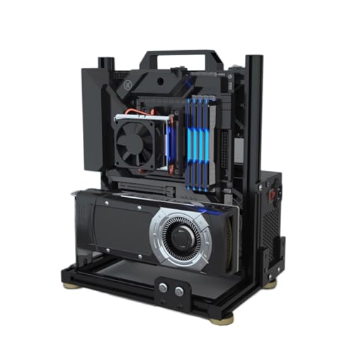 Ukrmon PCテストベンチ オープンエアコンピュータ ATX マザーボードシャーシ アルミニウムブラケット DIY 裸フレーム ATX サポート 120 240 360 液体冷却