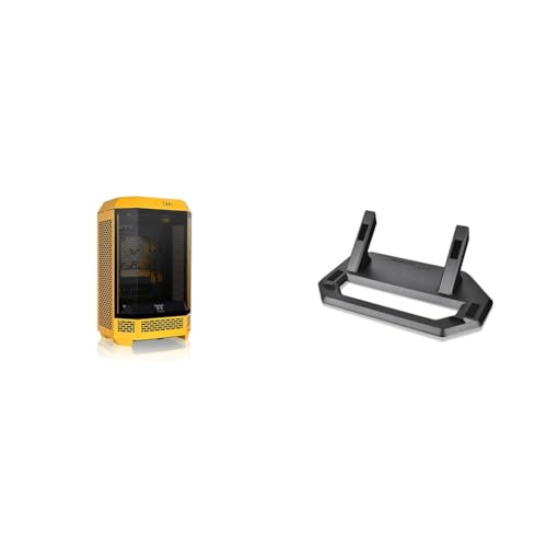 Thermaltake 【セット買い】Thermaltake The Tower 300 Bumblebee 3面強化ガラスパネル採用 八角柱スタイル マイクロタワー Micro-ATX CA-1Y4-00S4WN-00 CS8886 + Stand Kit Bu