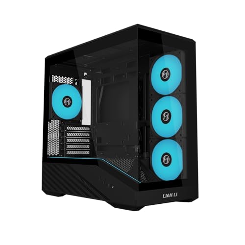 Lian Li VECTOR V100 MINI マイクロフォームファクター コンパクト 、120mm ARGB PWMファン4台、パノラマ強化ガラス、Backet-Connect Micro-ATX、415mm GPU、360mmラジエーター対応 - ブ