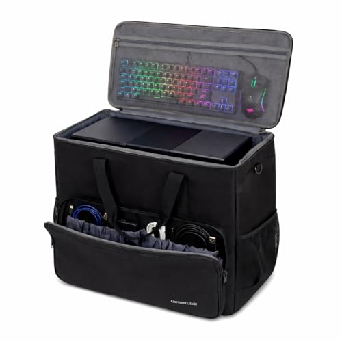 GarmentGlide PCトラベル 、ATX/M-ATXメインフレームシャーシ、キーボード、マウス、アクセサリー用のポケット付きパッド入りPCバックパック、LANパーティー、引っ越し、オフィスでの使用(バッグのみ)