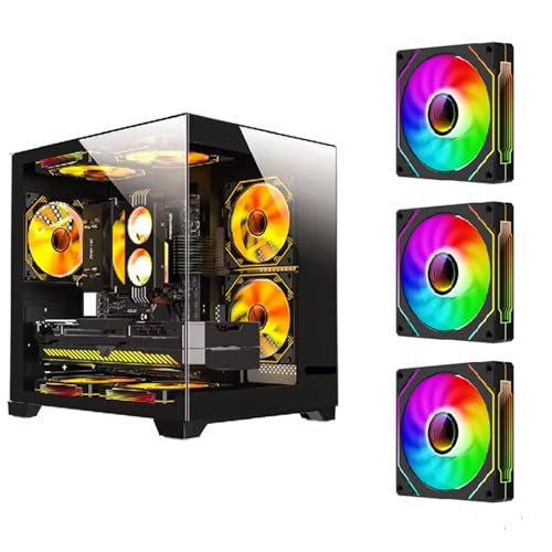 EMNXSDKT 互換性がありますパワートレインカラーグレーズゲーミング と互換性あり、MATX ITX無柱270°シービューシャーシ、240mm水冷をサポート(CG 3 Black Reverse)