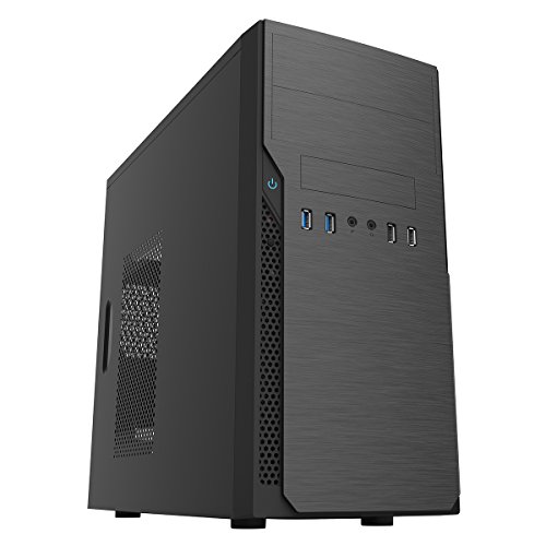 LyxosVee CiTクラシックマイクロ 、M-ATX、500W PSU付属、80mmリアファン、2 x USB3.0、2 x USB2.0、予算に優しいビジネスとオフィスソリューション|ブラック