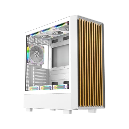 EMNXSDKT 互換性がありますWJCOOLMAN Craftman Plus ATX 、木製ストリップデザインの透明ガラスパネルと互換性のあるデスクトップゲーミングシャーシ(1)