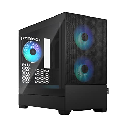Fractal Design Pop Mini Air RGB ブラック - 強化ガラスクリアティント - ハニカムメッシュフロント - TGサイドパネル - 120mm アスペクト12 RGBファン3個付属 - mATX 高エアフローPCゲーム FD-C-POR1M-06