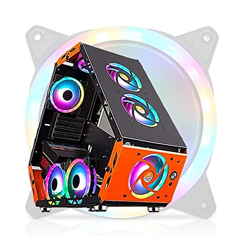 ZXFF ゲーミング 、ミッドタワーATX/M-ATX PCゲームコンピュータ 、緩和ガラスサイドパネル、9 RGBファン、サポート水冷 (Color : Multi-colored)