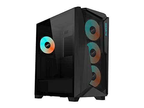 GIGABYTE C301 Glass - ブラック ミッドタワー PCゲーム 強化ガラス USB Type-C 4X ARBGファン付属 (GB-C301G)