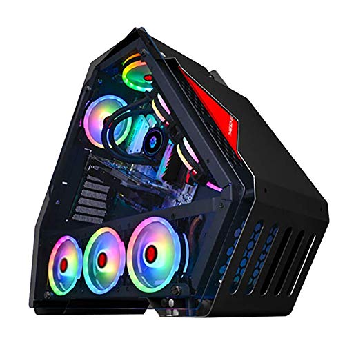Wsikafxn ゲーム 、ミッドタワーATX/M-ATX/ITX PCゲームコンピュータ 、強化ガラス、強化ガラスサイドパネル、USB3.0 / USB 2.0、パーソナライズパネルを含む水冷支援 (Color : Black)
