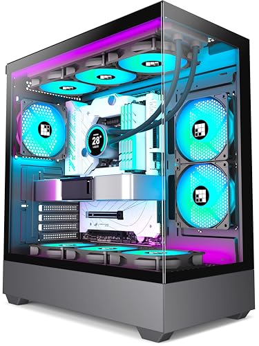 FOIFKIN F1 - 6 PWM ARGBファン、ATXミッドタワー 、ゲーミング 、Type-C、360mmラジエーターサポート、FOIFKIN(ブラック)