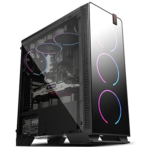 ZhaoGangLi ミドルタワー ゲーミング ATX M-ATX ITX USB 3.0ポート8ピース120mmファンの位置 ミニタワー型 (色 : Black, Size : 41x19.2x46cm)