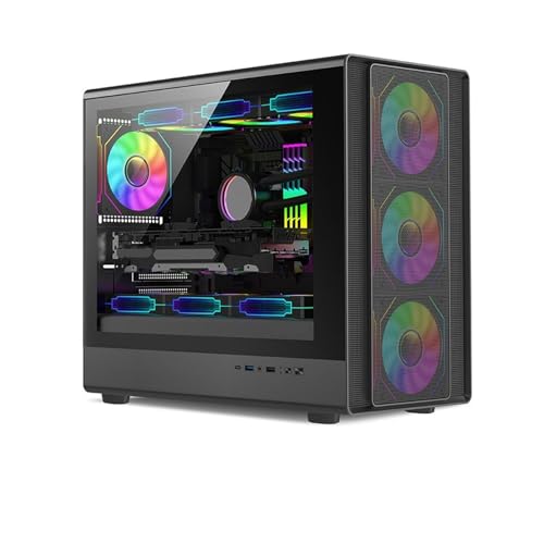 EMNXSDKT 互換性がありますパワートレイン N1 MATX ITX コンピュータ 、ガラス透明サイドパネル、メッシュ換気サポート 360 水冷デスクトップ PC シェルに対応(Black)