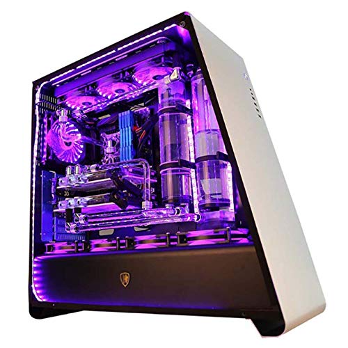 ZXFF コンピュータゲーム 、ミッドタワーATX/M-ATX/ITX PCゲーム 、強化ガラスサイドパネル、USB 3.0、水冷
