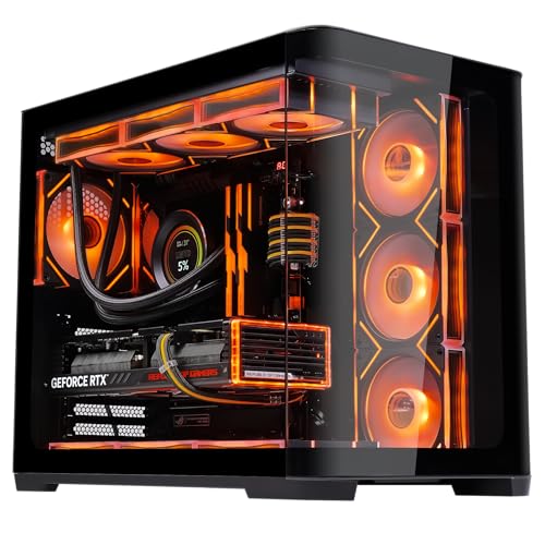 SAMA 2851A Gaming ATX 、ミッドタワー 、ARGB PWMファン4個、360mmラジエーターサポート、湾曲した強化ガラスのフロントとサイドパネル - ブラック SAMA Case Neview 2851A Black
