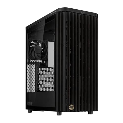 ASUS ProArt PA401 ウッドエディション ATX ミッドタワー - 強化ガラス FSC認定木製フロントパネル、デュアル160mmファン、電源&リセットボタンロック、USB-C 20Gbps、取り外し可能なPSUブラケット PROART PA401 WOOD TG PWM BLACK
