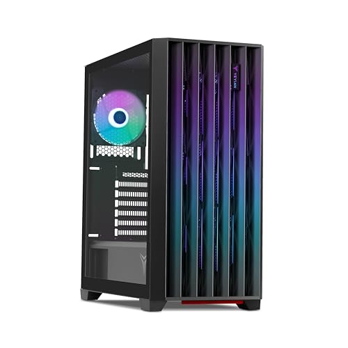 YEYIAN Phoenix Glass Gaming Computer ATX ミッドタワー 最大360mm 液体冷却 ARGBファン 4PWM付き 強化ガラス製サイドパネル USB 3.2 I/Oポート ゲーム用ITX ATX ブラック