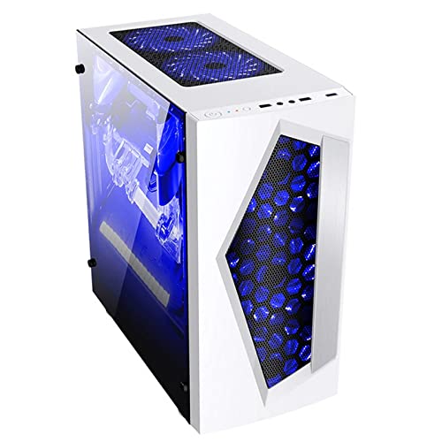 ZhaoGangLi ミドルタワー Micro ATXコンピュータ ゲームPC 8ファンポートUSB 3.0 M-ATXミニITXマザーボード ミニタワー型 (色 : White, Size : 37x18.5x38cm)