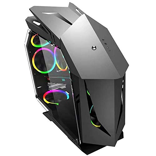 ZXFF コンピュータ 、ミッドタワーM-ATX/ITX PCゲーム 、強化ガラスサイドパネル、USB 3.0、サポート水冷、ケーブル管理システム、パーソナライズパネル