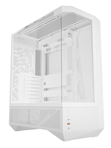 darkFlash DY460 ATX フルタワー PCゲーム用 高風量 330°フルビュー強化ガラスパネル 独立したPSUチャンバー RTX 5090 最大400mm 360mmラジエーター対応 USB-C ホワイト