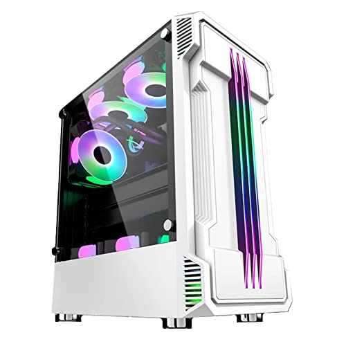 ZhaoGangLi ミドルタワー ATXタワーコンピュータゲーム デスクトップコンピュータサポートM-ATX/ITXマザーボード ミニタワー型 (色 : White, Size : 37.8x19x44.7cm)