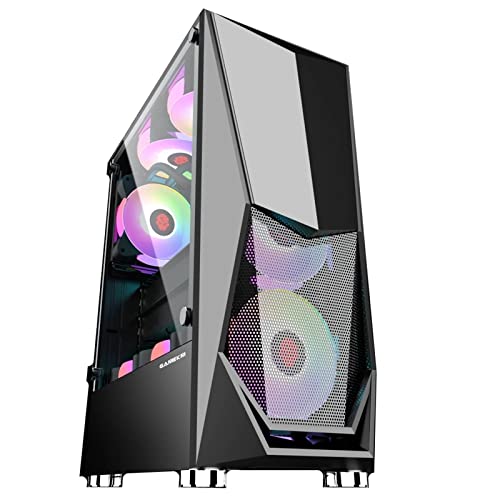 ZhaoGangLi ミドルタワー ATXタワーコンピュータゲーム ワイド特殊型の水冷デスクトップサポートM-ATX/ITXマザーボード ミニタワー型 (色 : Black, Size : 40.8x36x17.8cm)