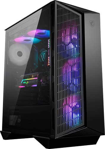 MSI MPG GUNGNIR 110M ミッドタワー ゲーミング (ブラック、120mm Auto-RGBファン3台、USB 3.2 Gen2 Type-C、強化ガラスパネル、磁気ダストフィルター、Mistic Light RGB、ATX、m-A 306-7G10M11-W57