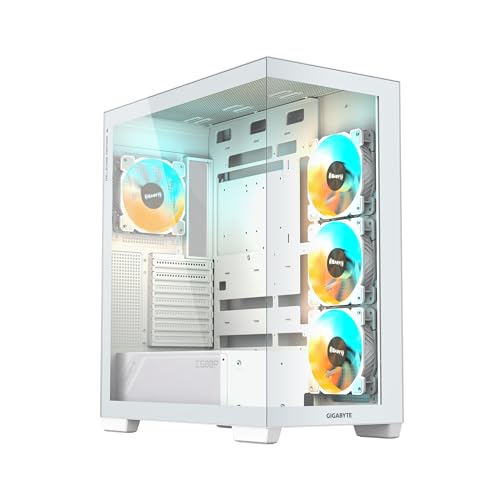 GIGABYTE C500 パノラマステルス ICE - ホワイト ミッドタワー PCゲーム 強化ガラス USB Type-C 4X ARBGファン付属 (GB-C500PI ST)